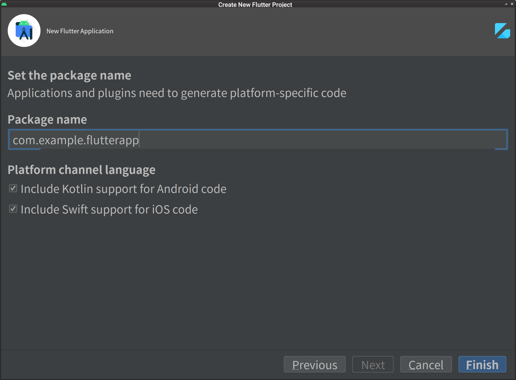 Android Studio package name
