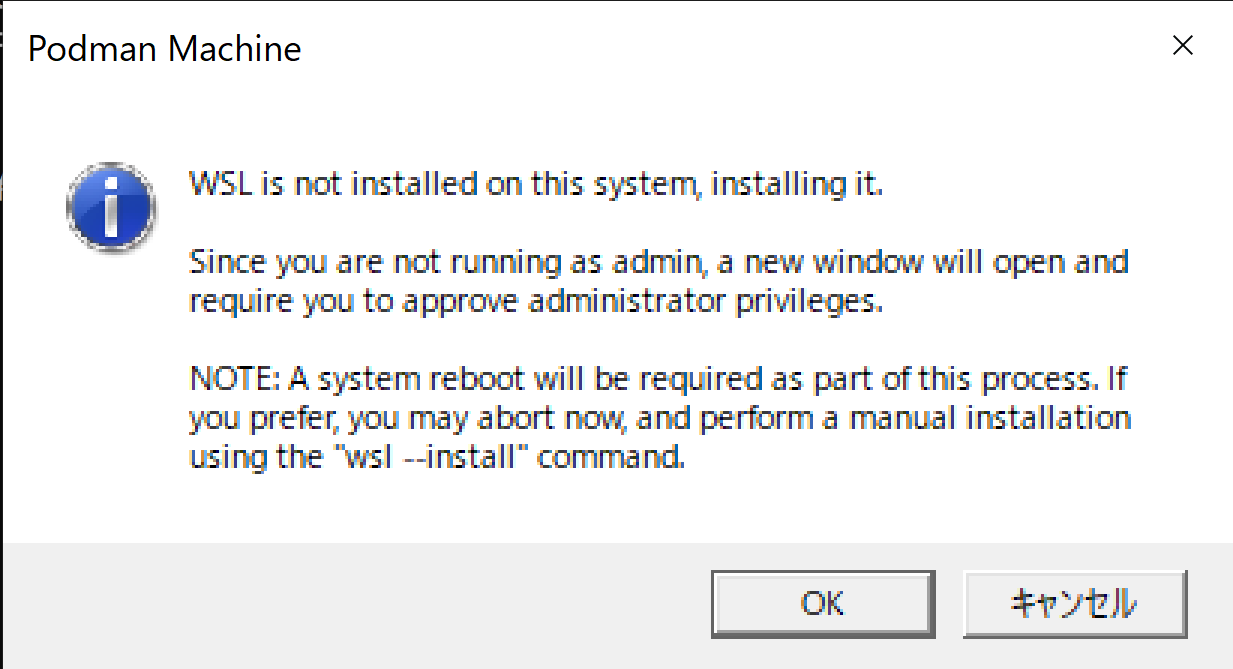 podman&rsquo;s confirmation - if you install wsl or not